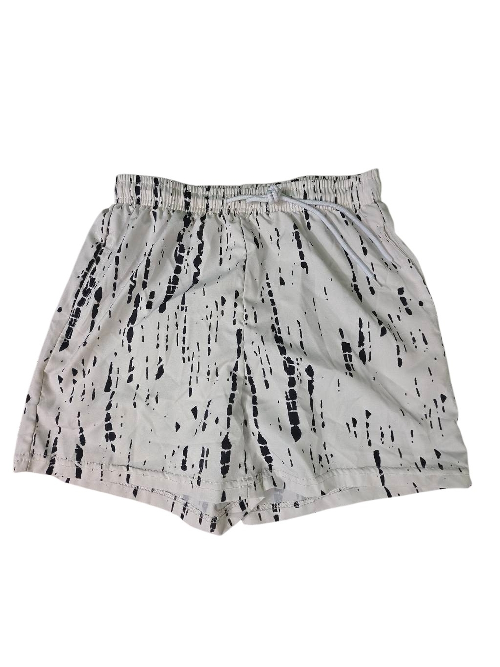 SHEIN White Black Abstract Print Lightweight Shorts – Women’s Size XS – Elastic